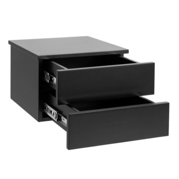 Avington Black 2 Drawer Floating Bedside Table