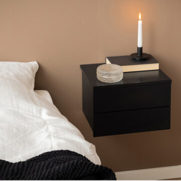 Avington Black 2 Drawer Floating Bedside Table