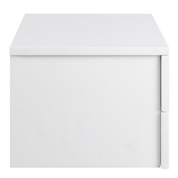 Avington Bedside Table with 2 Drawers in White | Self Assembly