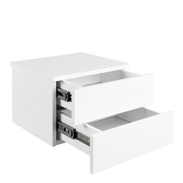 Avington Bedside Table with 2 Drawers in White | Self Assembly