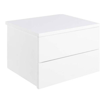 Avington Floating Bedside Table with 2 Drawers in White