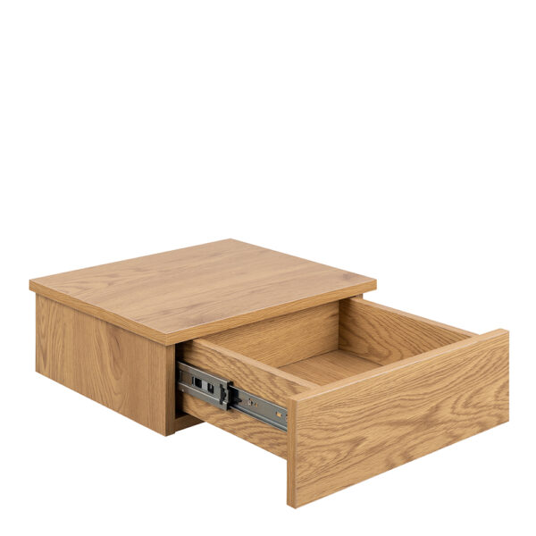 Avington Square Bedside Table with 1 Drawers in Oak | Self Assembly