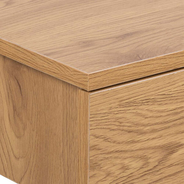 Avington Square Bedside Table with 1 Drawers in Oak | Self Assembly