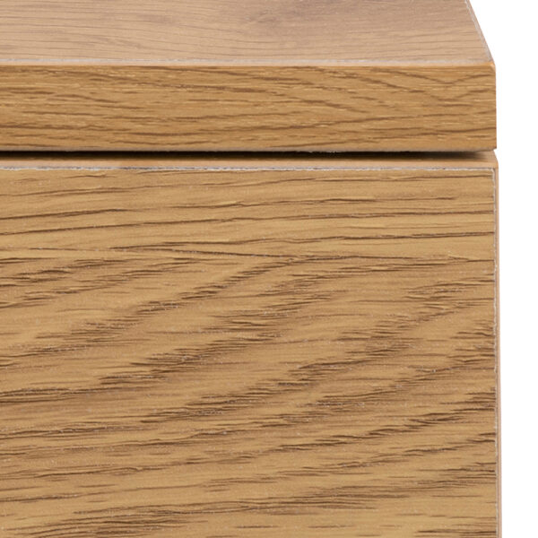 Avington Square Bedside Table with 1 Drawers in Oak | Self Assembly