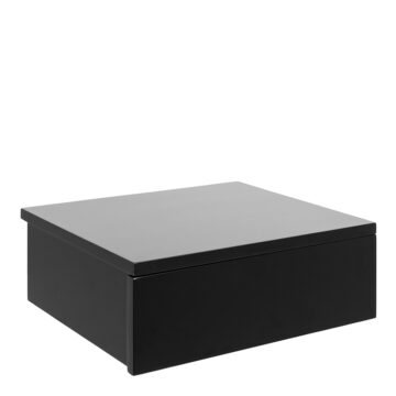 Avington Square Bedside Table with 2 Drawers in Black
