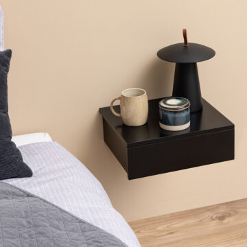 Avington Black 1 Drawer Floating Bedside Table