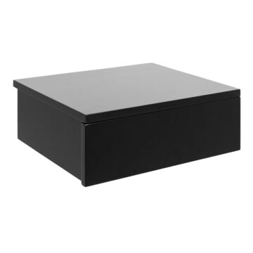 Avington Square Bedside Table with 2 Drawers in Black | Self Assembly
