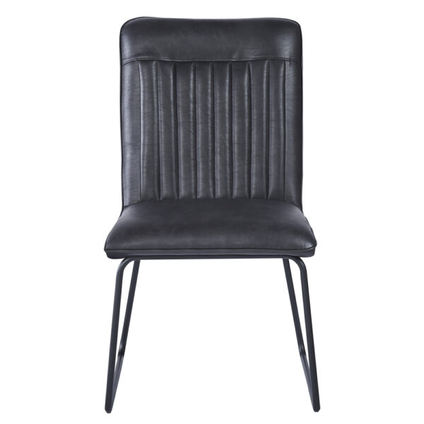 Hew Black Pu Leather Dining Chair | Self Assembly
