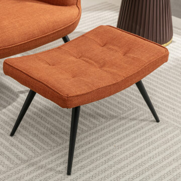 Caitlyn Accent Chair & Stool Copper – Orange