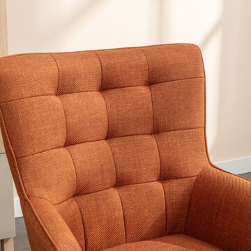 Caitlyn Accent Chair & Stool Copper – Orange