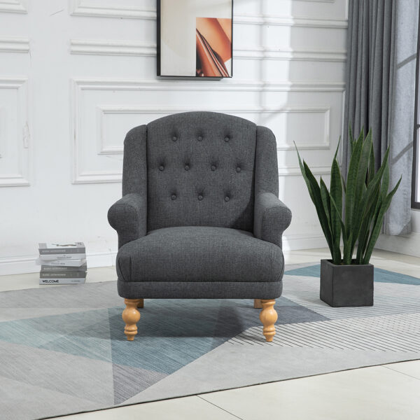 Chaplin Accent Chair Dark Grey | Self Assembly