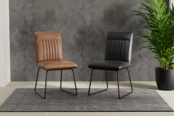Hew Black PU Leather Dining Chair