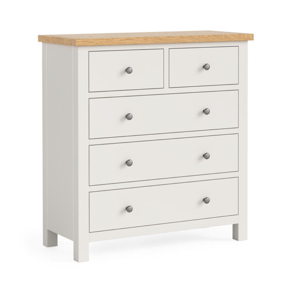 Bowness White 2 over 3 Chest of Drawers | Fully Assembled | Clearance