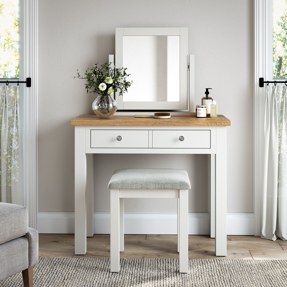 Bowness White Dressing Table Set | Oak World