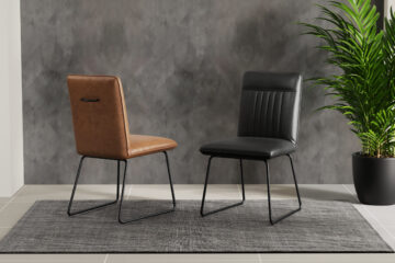 Hew Brown PU Leather Dining Chair