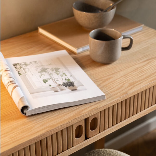 Langworth Office Desk in Oak | Self Assembly
