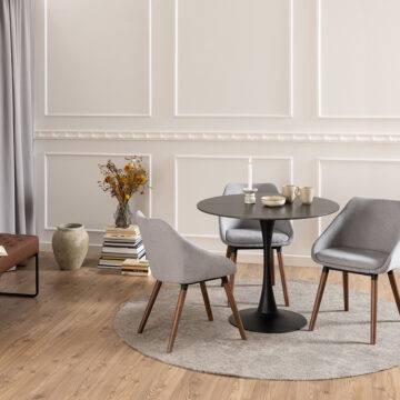 Malaya Black Round Dining Table