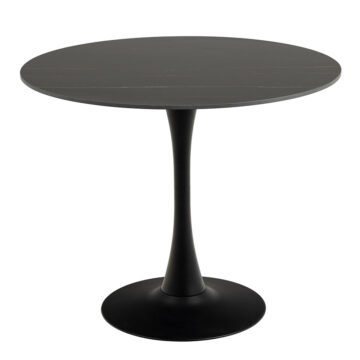 Malaya Round Dining Table in Black