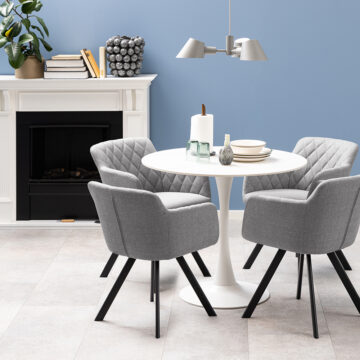 Malaya Round Dining Table in White