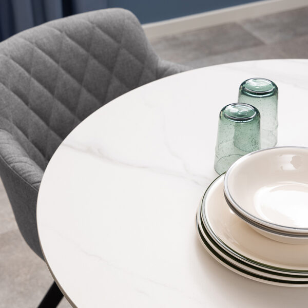 Malaya Round Dining Table in White | Self Assembly