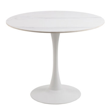 Malaya Round Dining Table in White