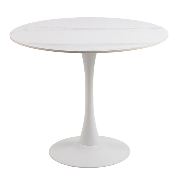 Malaya Round Dining Table in White