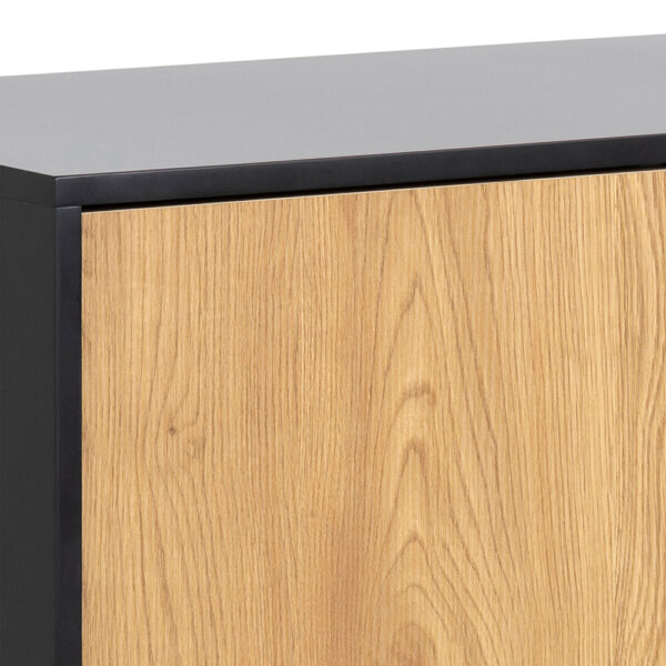 Milford 1 Door 3 Drawer Small Sideboard in Black & Oak | Self Assembly
