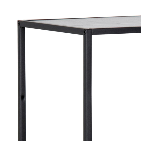 Milford Black Metal Asymmetrical Bookcase with 3 Black Shelves | Self Assembly
