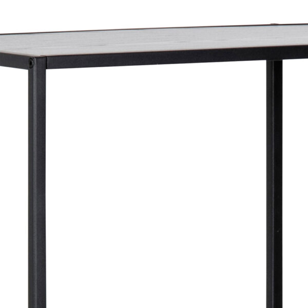 Milford Black Metal Asymmetrical Bookcase with 3 Black Shelves | Self Assembly