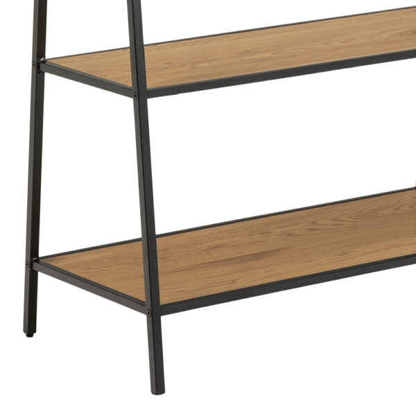 Milford Black Metal Clothes Rack with 2 Oak Shelves | Self Assembly