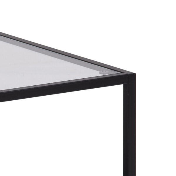 Milford Black Metal Coffee Table Set with Glass Top | Self Assembly