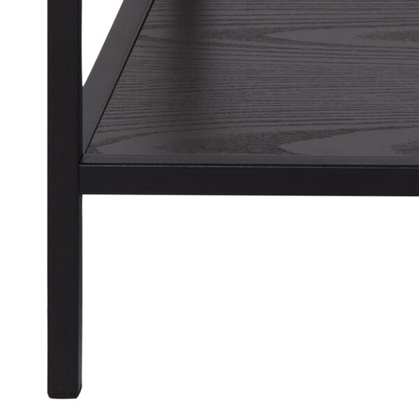 Milford Black Metal Coffee Table Set with Glass Top | Self Assembly