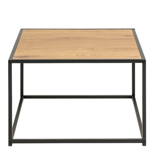Milford Black Metal Coffee Table with Oak Top