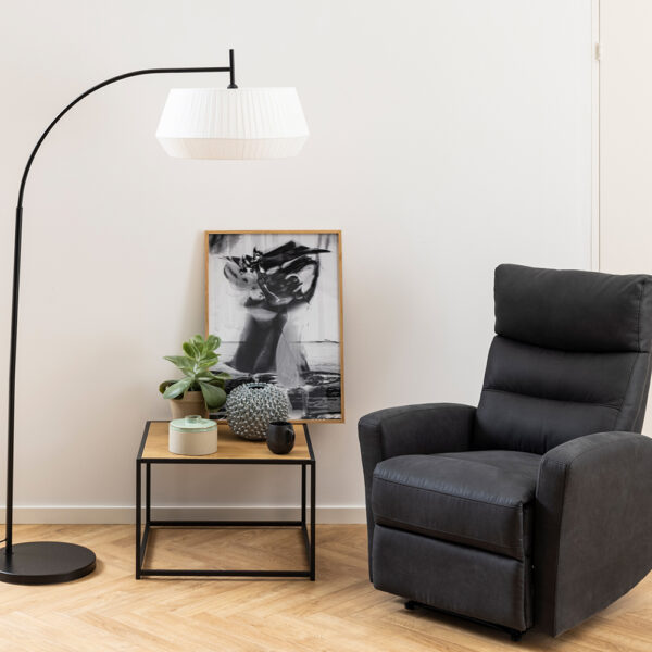 Milford Black Metal Coffee Table with Oak Top | Self Assembly