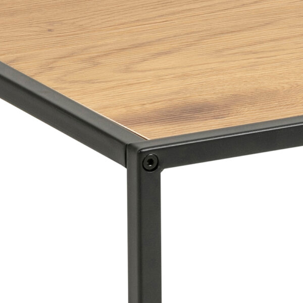 Milford Black Metal Coffee Table with Oak Top | Self Assembly