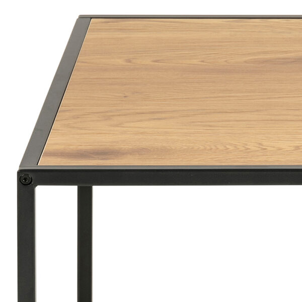 Milford Black Metal Coffee Table with Oak Top | Self Assembly