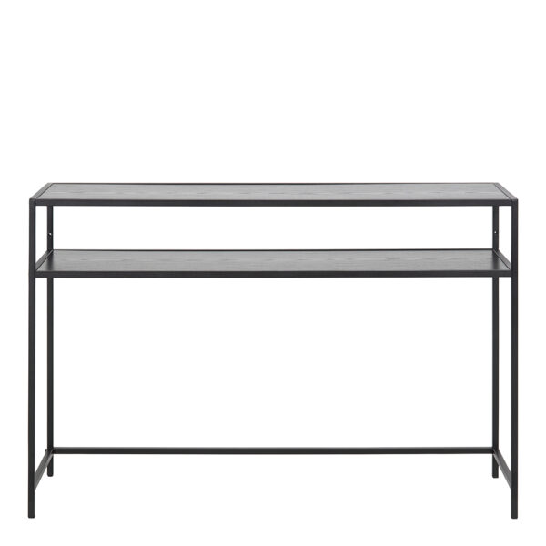 Milford Black Metal Console Table With Black Top
