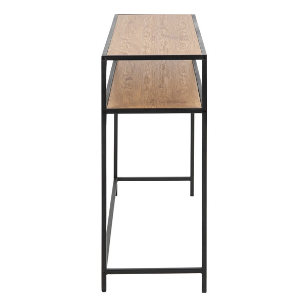 Milford Black Metal Console Table With Oak Top | Self Assembly