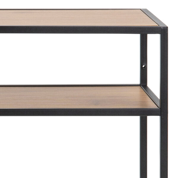 Milford Black Metal Console Table With Oak Top | Self Assembly