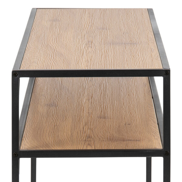 Milford Black Metal Console Table With Oak Top | Self Assembly