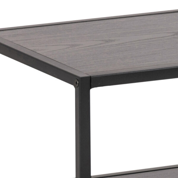 Milford Black Metal Open TV Unit with 3 Black Shelves | Self Assembly