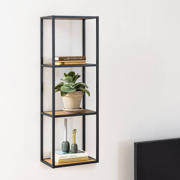 Milford Black Metal Wall Shelf | Self Assembly