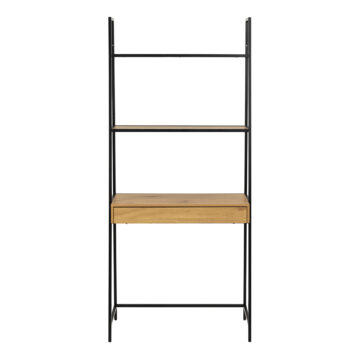 Milford Bookcase with 1 Drawer in Black and Oak