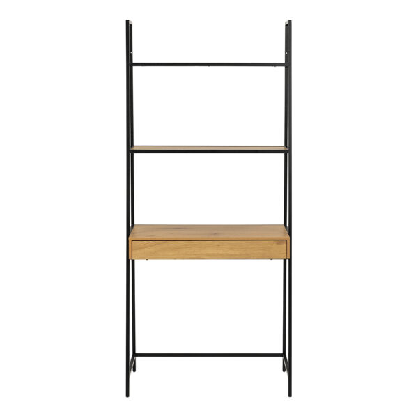 Milford Bookcase with 1 Drawer in Black and Oak