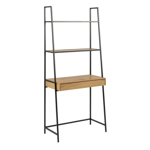 Milford Bookcase with 1 Drawer in Black and Oak