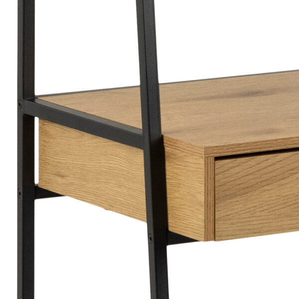 Milford Bookcase with 1 Drawer in Black and Oak | Self Assembly