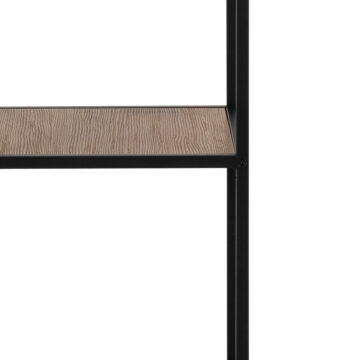 Milford Black Metal 2 Drawer 3 Shelf Bookcase | Oak Finish