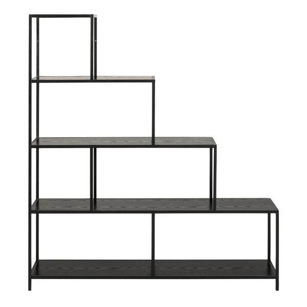Milford Bookcase with 4 Shelves and 1 Drawer in Black