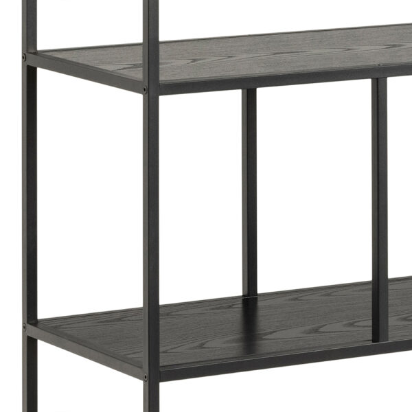 Milford Bookcase with 4 Shelves and 1 Drawer in Black | Self Assembly