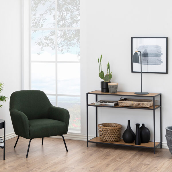 2 Shelves in Black and Oak